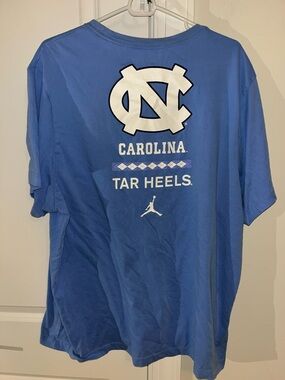 Nike Tee Blue UNC North Carolina Tar Heels Basketball Big Block Print shirt XXL